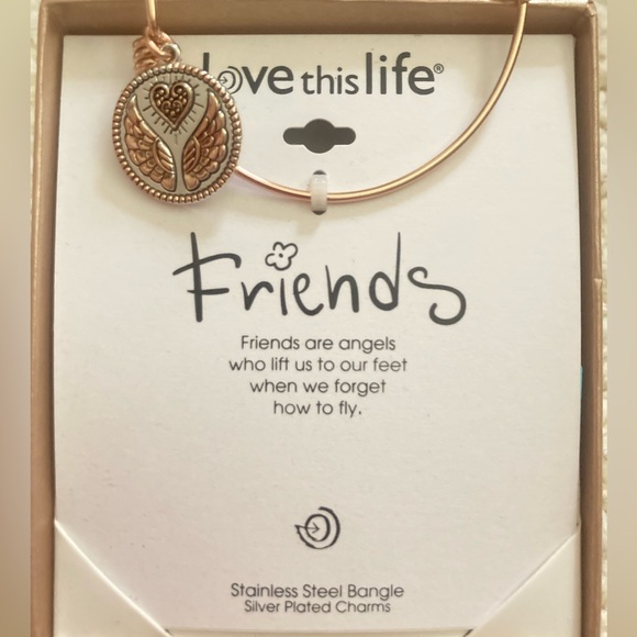 NWT Friends/Angels rose tone charm bangle - Picture 7 of 13